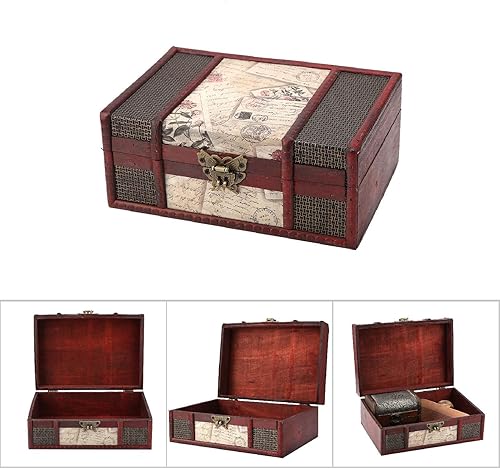 Miniatura 6 de Fydun Vintage Wooden Storage Box Small Size Book Jewelry Storage Box Collectibles (#3)