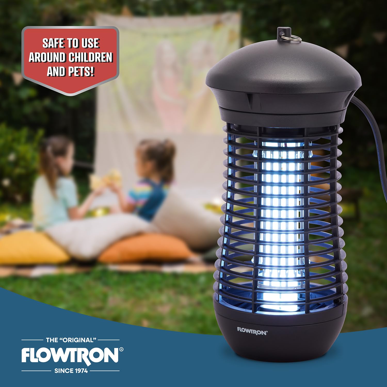 Flowtron Insektenvernichter für den Außenbereich, 4000 V, elektrischer Insektenvernichter mit 1/2 Acre-Abdeckung, nicht verstopfendes Stoßgitter, tötet Mücken, Fliegen und fliegende Insekten, Terrasse
