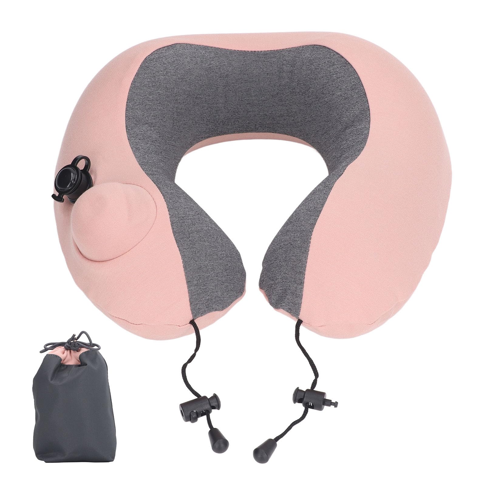 KANASI Cuscino da viaggio gonfiabile per il collo, design a forma di U pressogonfiabile con custodia per il comfort del sonno dell'auto in aereo