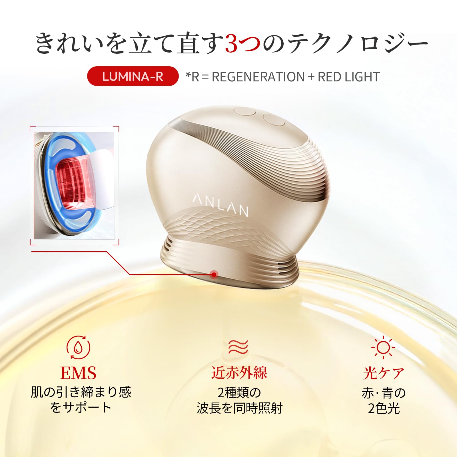 Amazon.co.jp: ANLAN Lumina-R 近赤外線 美顔器 エイジング対策
