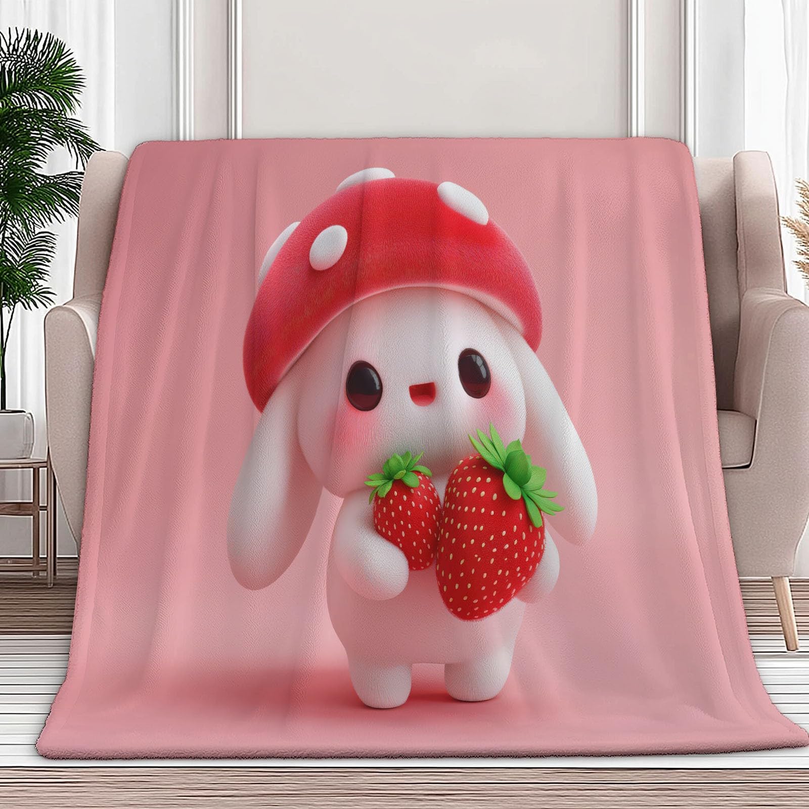 Plaid polaire lapin rose pour envelopper vos enfants et bébés de tendresse et de douceur