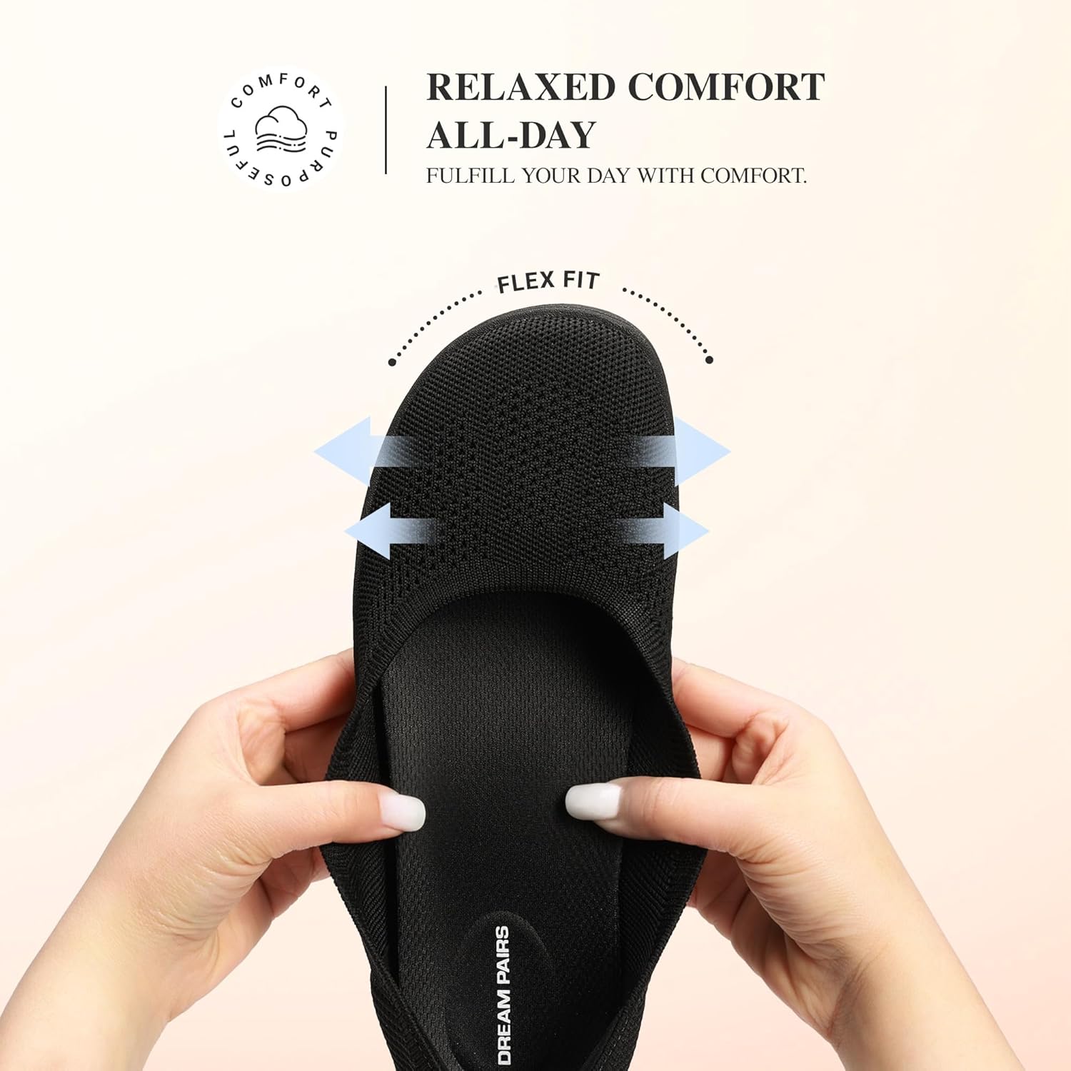 DREAM PAIRS Women's Ballet Flats Dressy Arch Support Wide Toe Box Knit Flats Comfortable Round Toe Slip On Travel Work Business Office Barefoot Shoes - Image 7