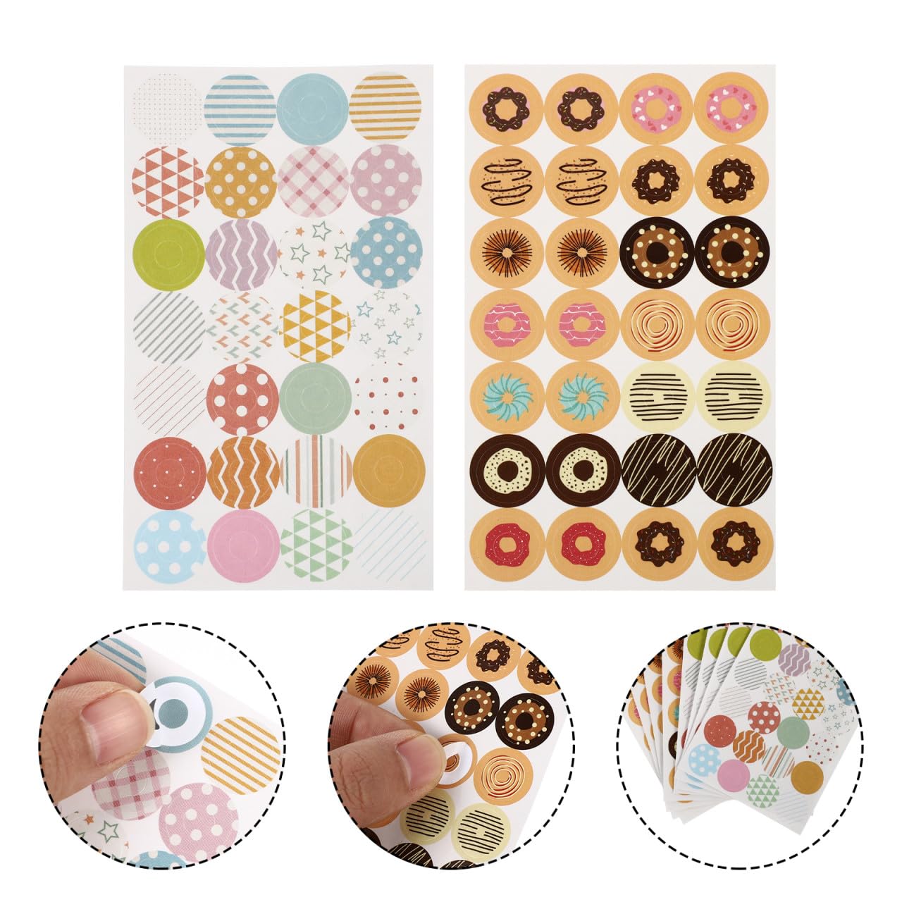 MAGICLULU 120fogli Etichette Adesive Rinforzanti Per Sciolti Design Creativo Per Riparazione e Decorazione Artigianale Per Quaderni Diari e Progetti Creativi