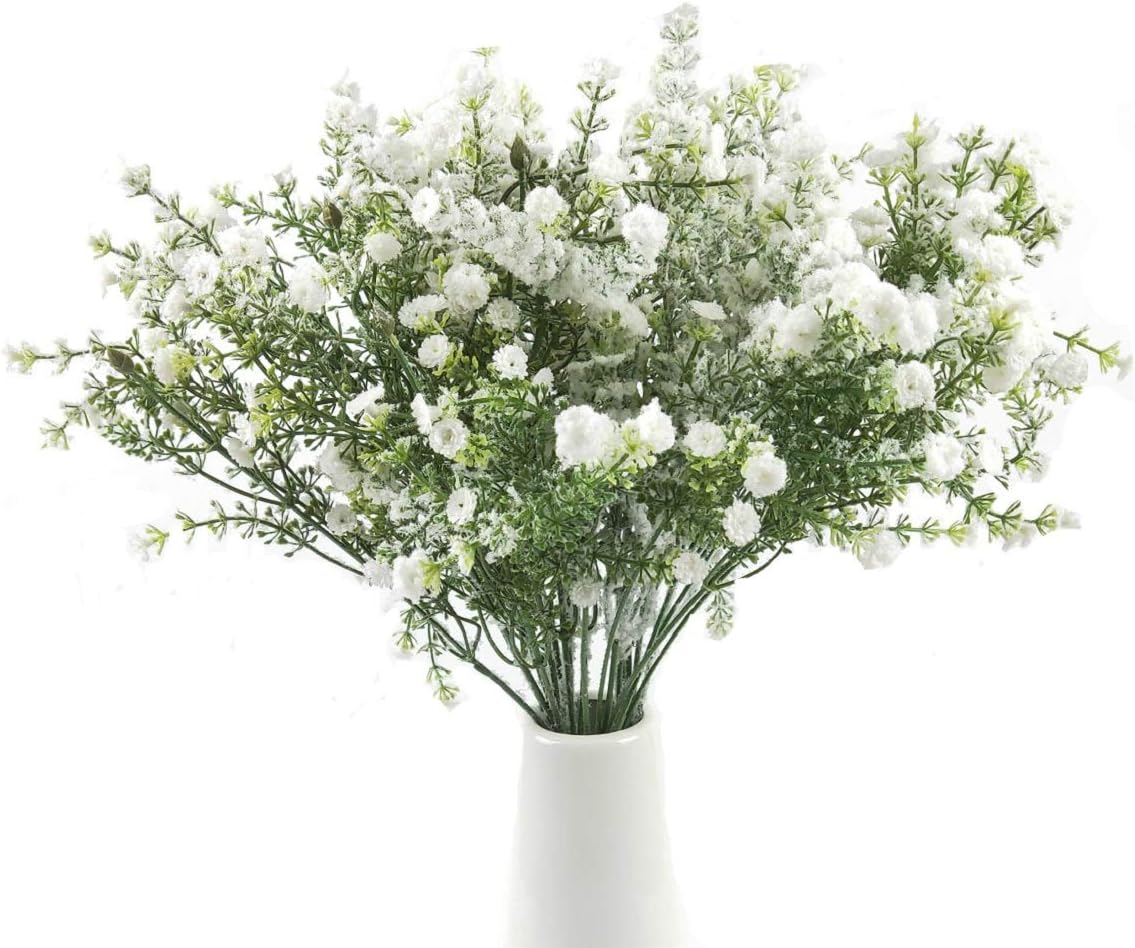 NOLAST Babys Breath Artificial Flowers Fake Gypsophila for Wedding Home Spring Garden Party Decor 4 Pcs (White)