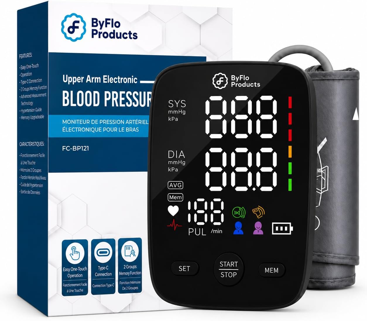 Blood Pressure Monitor for Home Use, Arm Cuff, USB-C