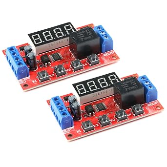 2Pcs 5V Time Delay Relay Module Multi Mode Relay Module with Segment LEDs Display Programmable Multifunction Time Delay Relay Module for Smart Home Automatic Control