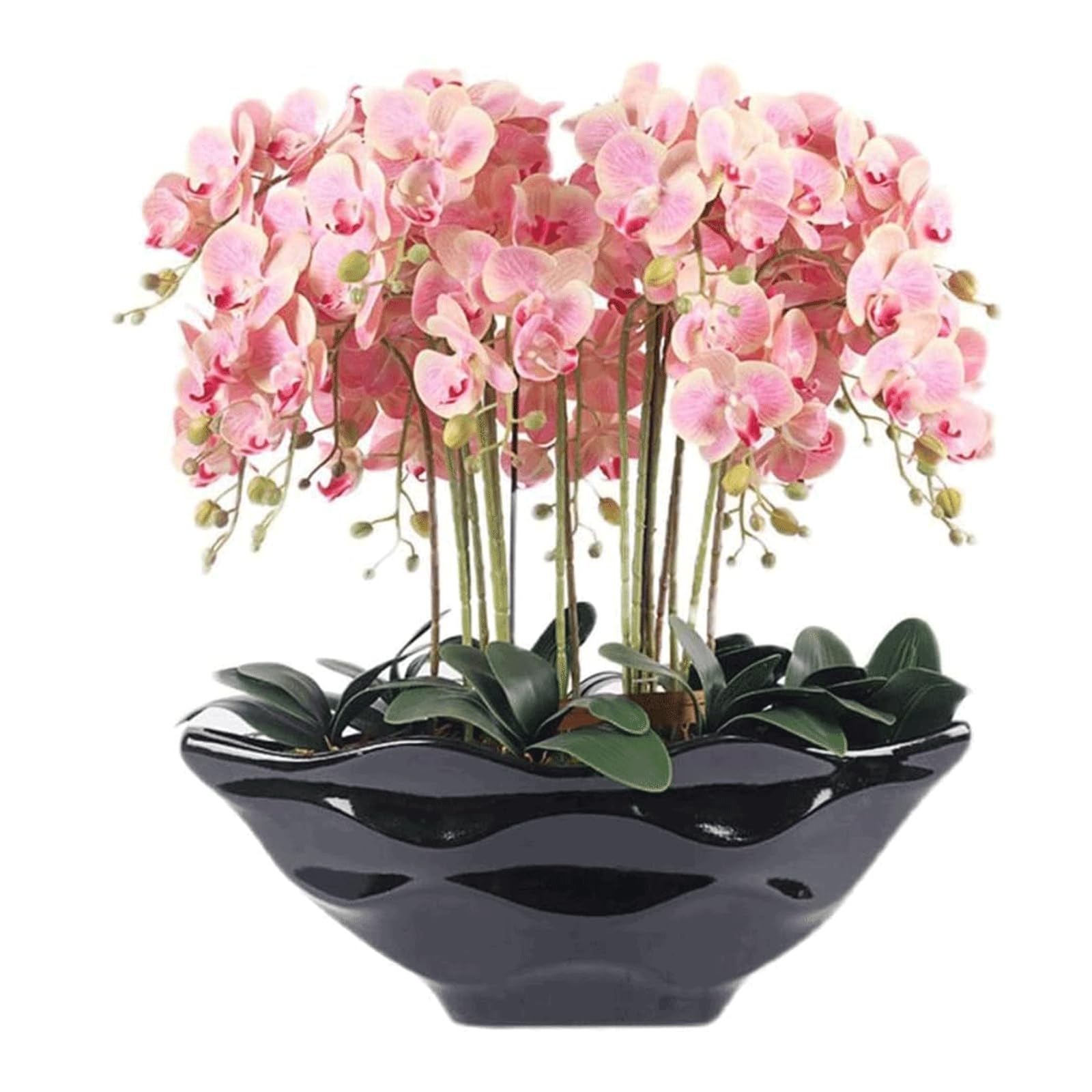 JYVDggKKW orchid plant Artificial Phalaenopsis Flowers 65cm Artificial Flower With Vase Potted Faux Realistic The Touch For Home Décor Fake Floral Elegant