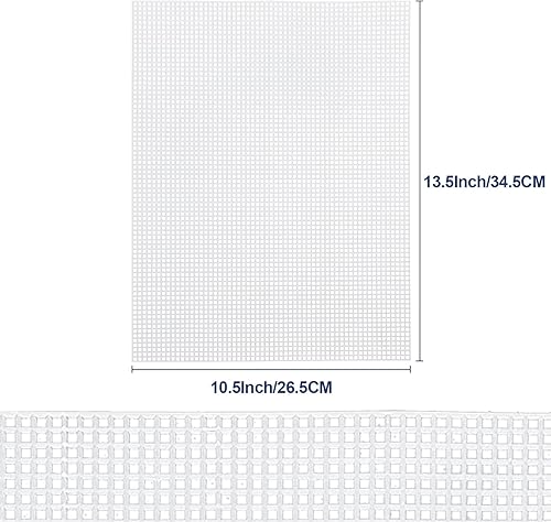 Miniatura 2 de Caydo 18 piezas de hojas de lona de plástico de 7 cuentas, malla de plástico transparente de 7 CT para punto de cruz, para hacer organizador de