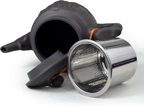 Miniatura 8 de Tetera chino gongfu té ollas grandes 20.3 fl oz dragón auspicioso filtro inoxidable para té suelto (rojizo)