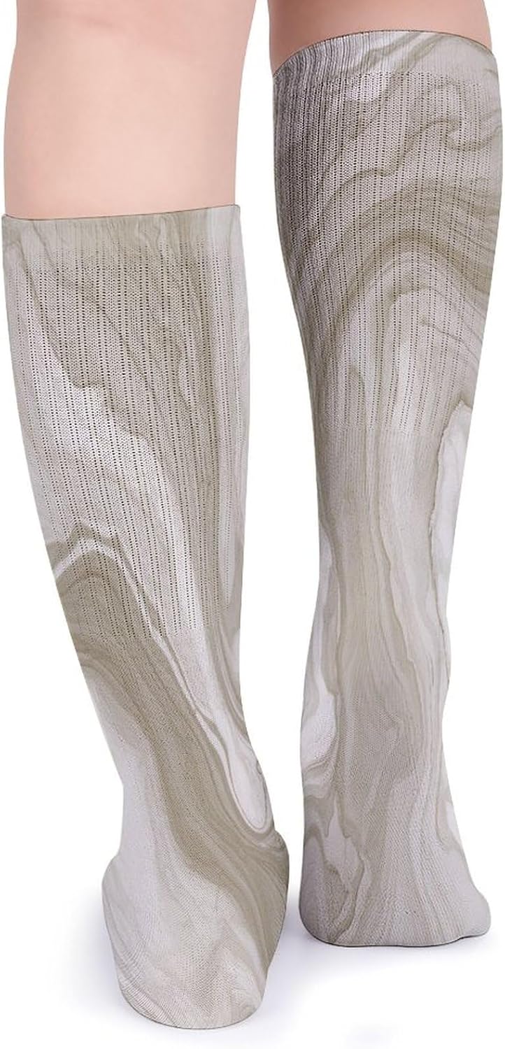Wavy Line Style Knee High Socks Cozy Knee High Socks Soft Mid-Length Sock for All Seasons Daily Wear Adult