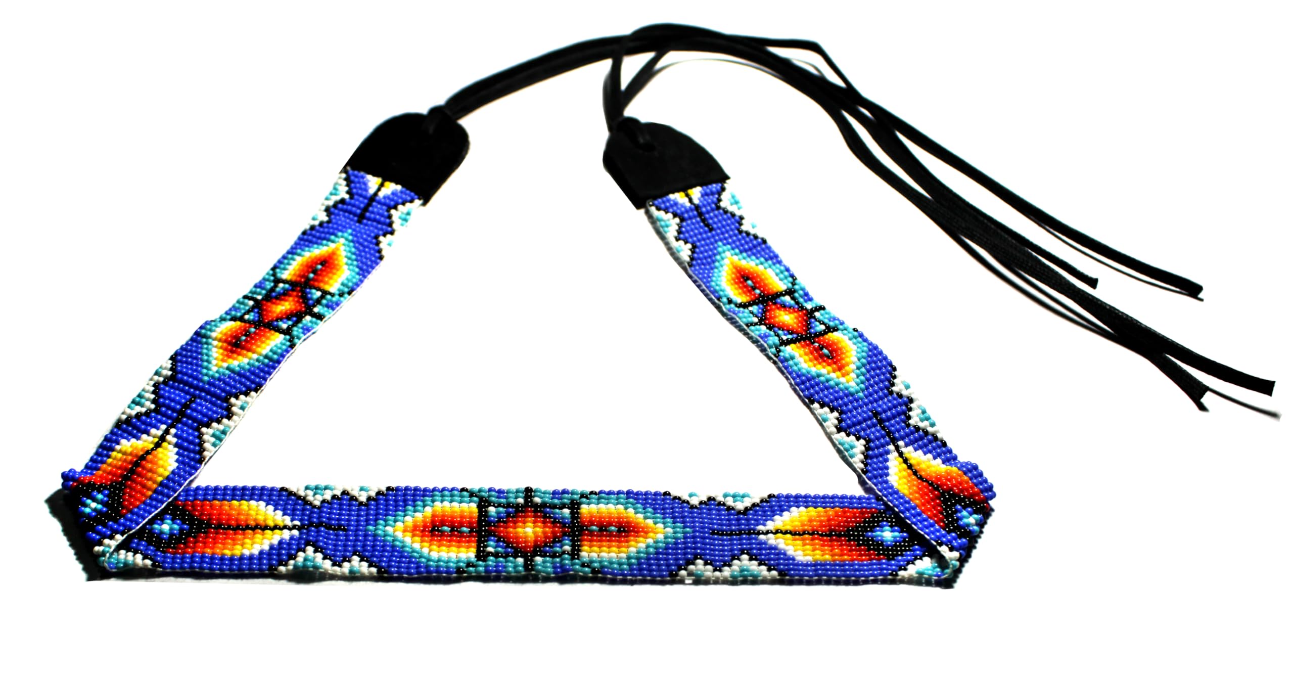 Beaded Hatband Native American Style Southwestern Cow Rode