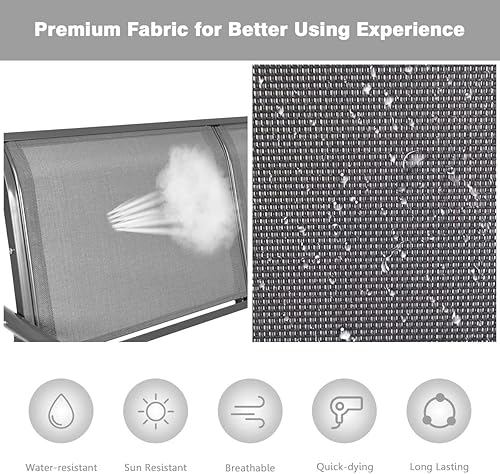 Miniatura 9 de Giantex Silla Mecedora Deslizante de 48 Pulgadas con Espacio Amplio, Silla Mecedora Deslizante de Descanso para 2 Personas, Cómodo Banco de Patio