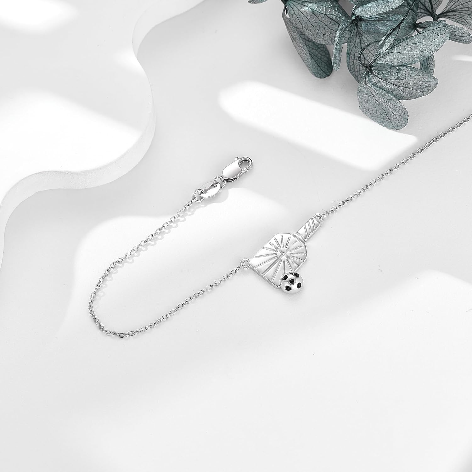 Pickleball Bracelets for Women Sterling Silver Sports Bracelets Pickleball Jewelry Gifts for Sports Lovers - Image 5