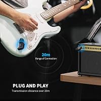 LEKATO 5.8GHz Vezeték Nélküli Gitár Rendszer Töltődobozzal - 4 Csatornás Adó-Vevő Szett Gitárhoz, Basszushoz és Elektromos Hangszerekhez 4
