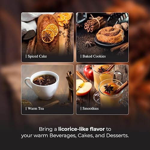 Miniatura 5 de SPICE FEST - Anís estrellado orgánico entero, (1.8 onzas) Cápsulas de anís estrellado vietnamita 100% natural, especia de anís estrellado seco, sin