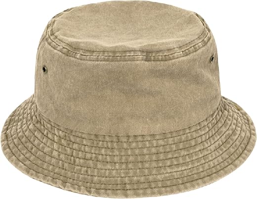 TOSKATOK Fisherman's Hat and Sun Hat Washed Pure Cotton Sun Protection UV Breathable Travel on Beach Holiday