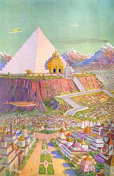 an Idealistic Depiction of the Atlantean Mystery Temple Masonic Poster - [11 x 17]