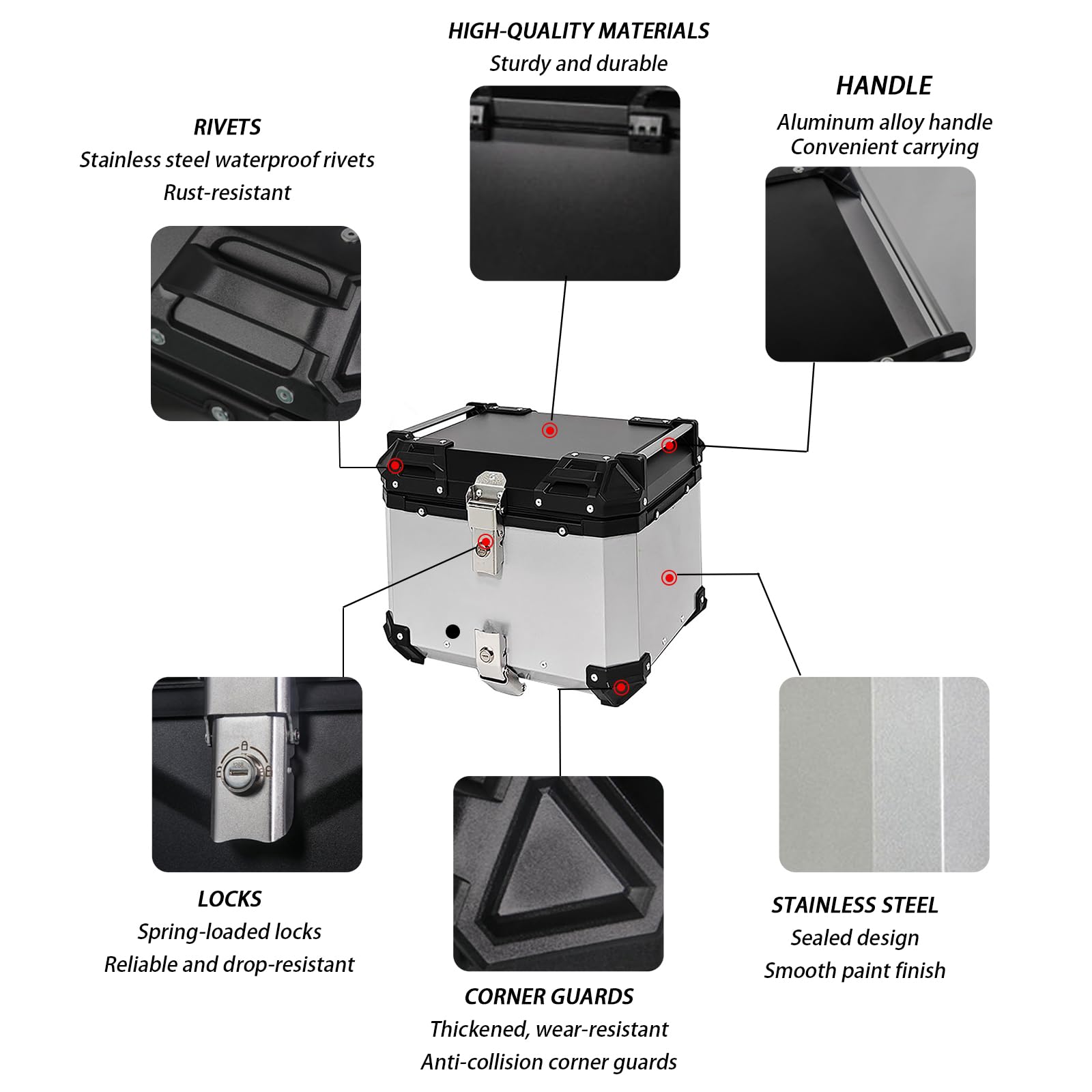 Amazon.com: optrcn Motorcycle Top Case for Kawasaki Ninja 650 2007
