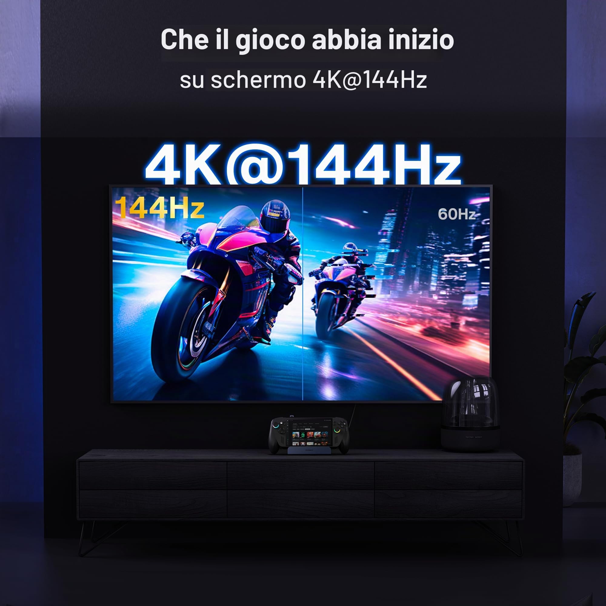 iVANKY Docking station 10-in-1 aggiornata per ROG Xbox Ally X (2025) | Steam Deck OLED/ASUS ROG Ally X dock, 4K@144Hz per Lenovo Legion GoS, HDMI 2.1, Ethernet 1Gbps, 5*USB-A 3.0, ricarica 100W