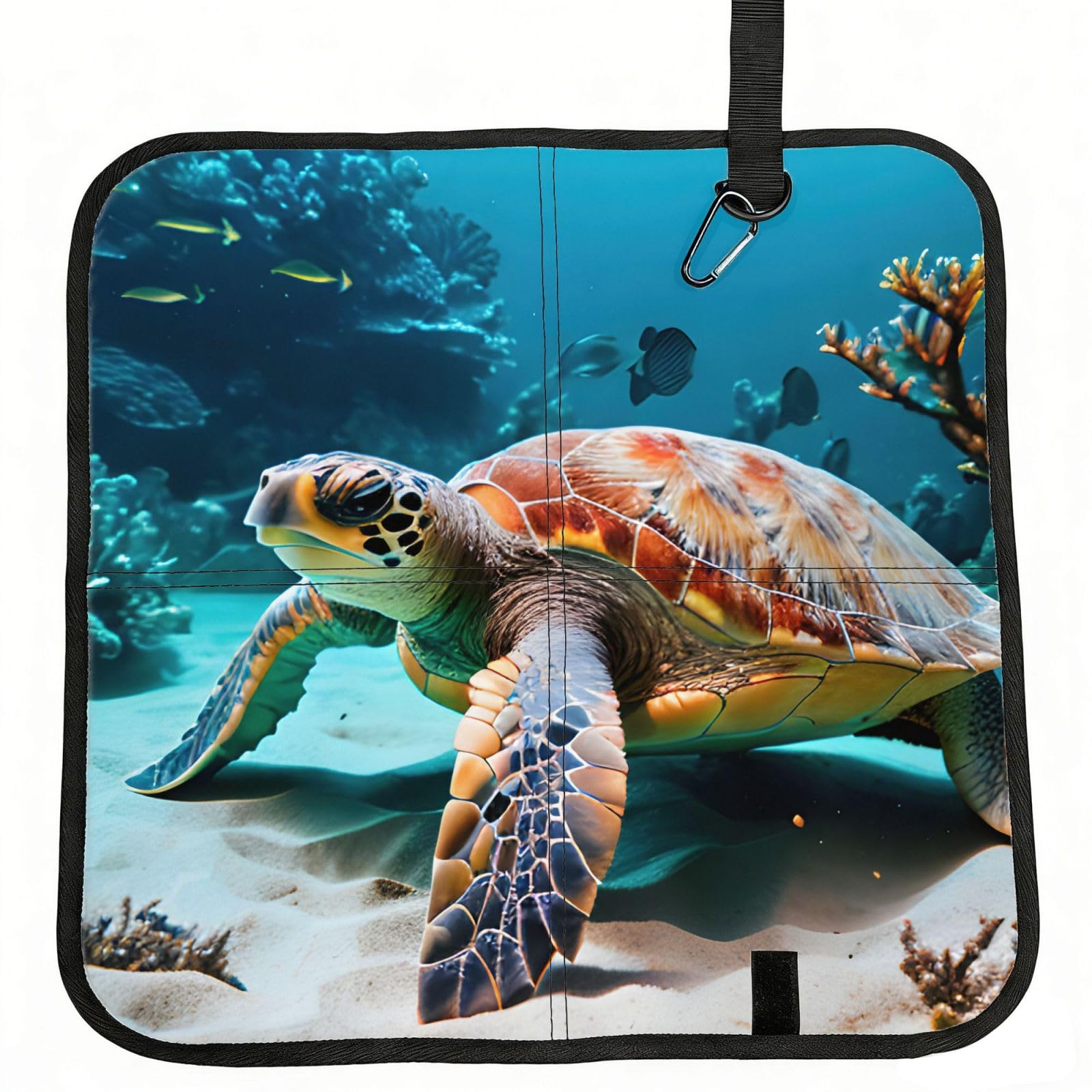 AYYQWE Sea Turtle Print Foldable Seat Cushion Portable Chair Pad Office Commuting Picnic Camping Outdoor