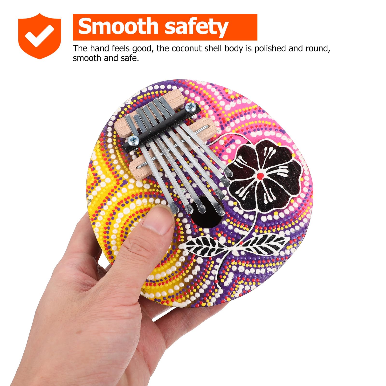 PRETYZOOM Kalimba Daumenklavier 7 ton Kleiner Kalimba aus Kokosnuss mit Ergonomischem Design Tragbares Finger Musikinstrument für Anfänger und Musikliebhaber Zufälliger Stil