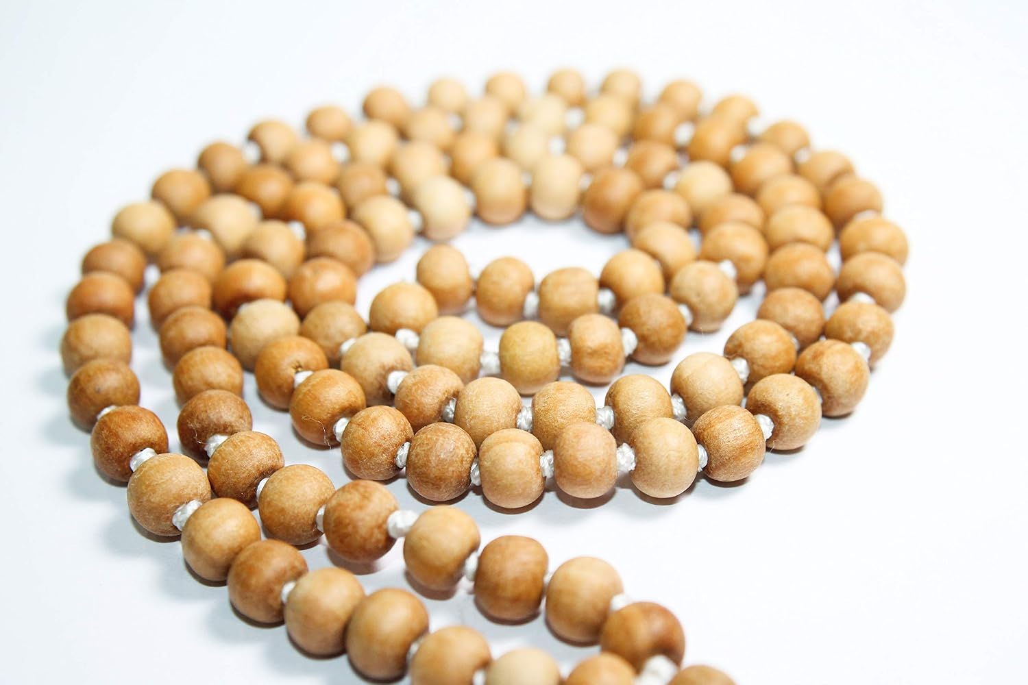 IS4A 8MM TULSI HOLY BASIL PRAYER BEADS JAPA MALA NECKLACE HAND KNOTTED. KARMA (108+1) BEADS. BLESSED & ENERGIZED HINDU TIBETAN BUDDHIST SUBHA ROSARY