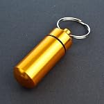 10 Pcs Portable Pill Case, Bantoye Waterproof Aluminum Pill Holders Storage Drug Container with Keychain for Outdoor Camping Traveling, Random Color