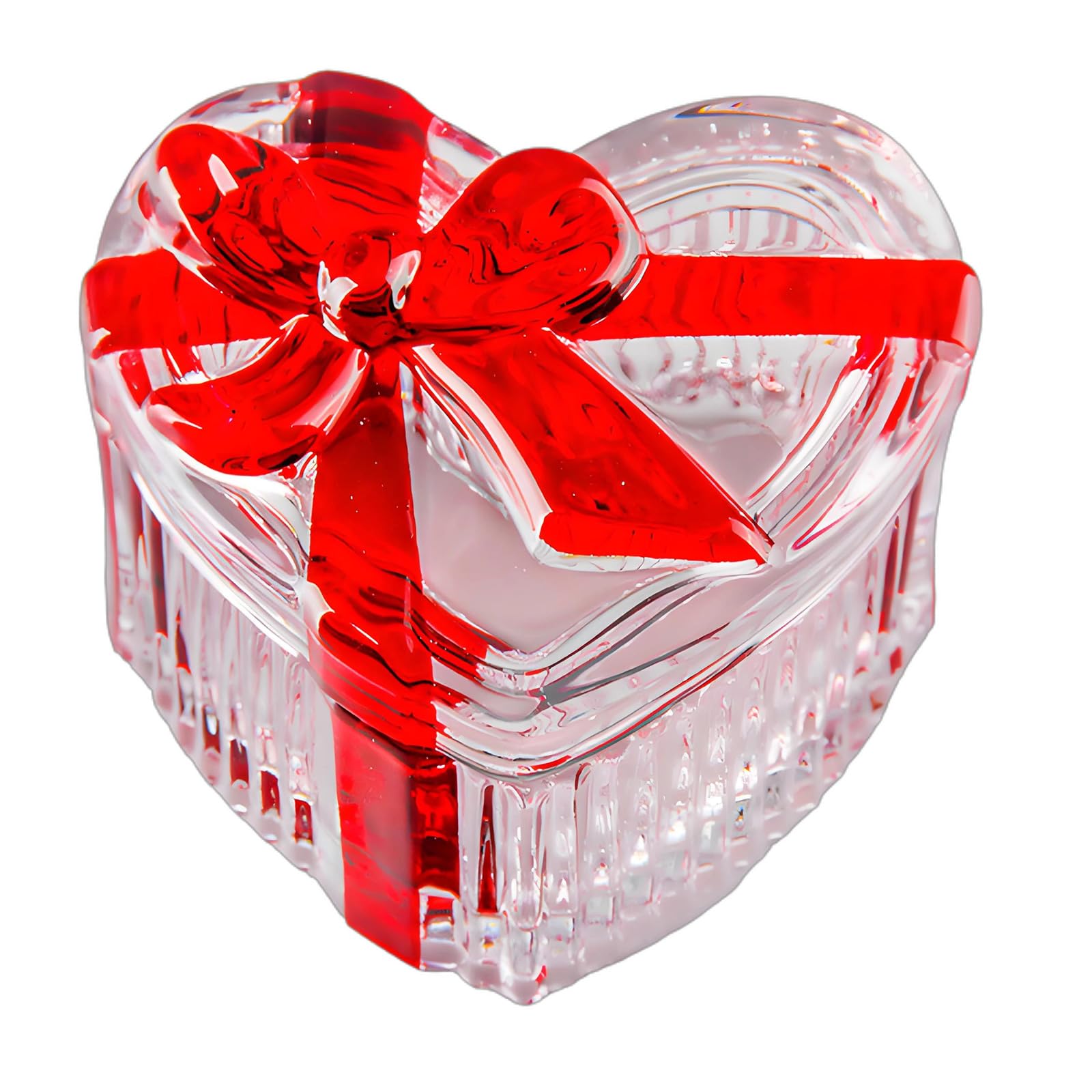 Msioytog Candy with Lid Christmas Glass Crystal Candy Jar Decorative Covered Glass Jar Jewelry Box Buffets Biscuit Container Jewelry Box