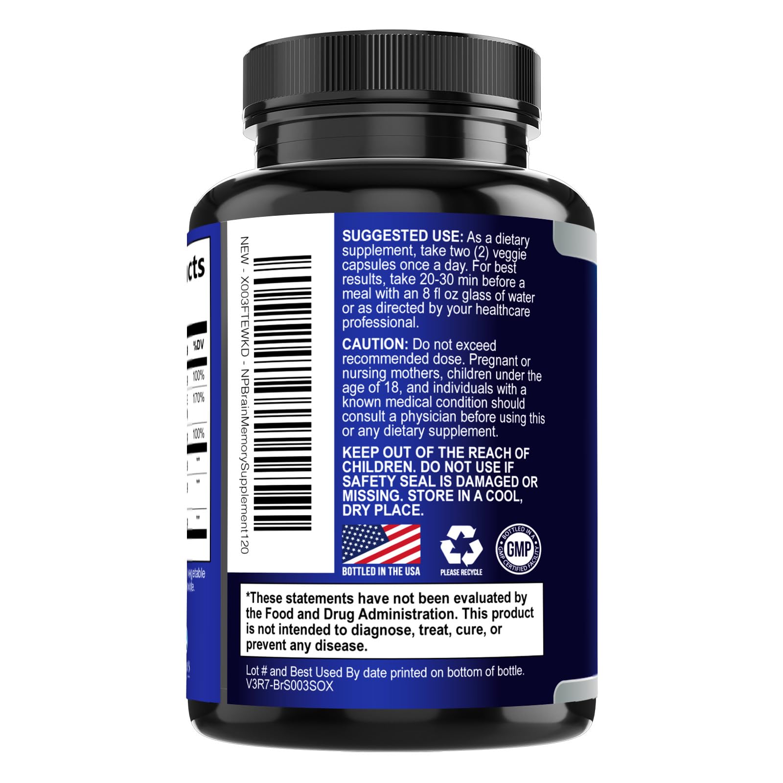 Brain Memory Supplement Pills - 3X Strength Nootropics for Concentration, Clarity & Focus Support - Brain Health Cognitive Vitamins B6 B12 with Folate & Phosphatidylserine, Brain Booster, 120 Capsules — Amazon image 8