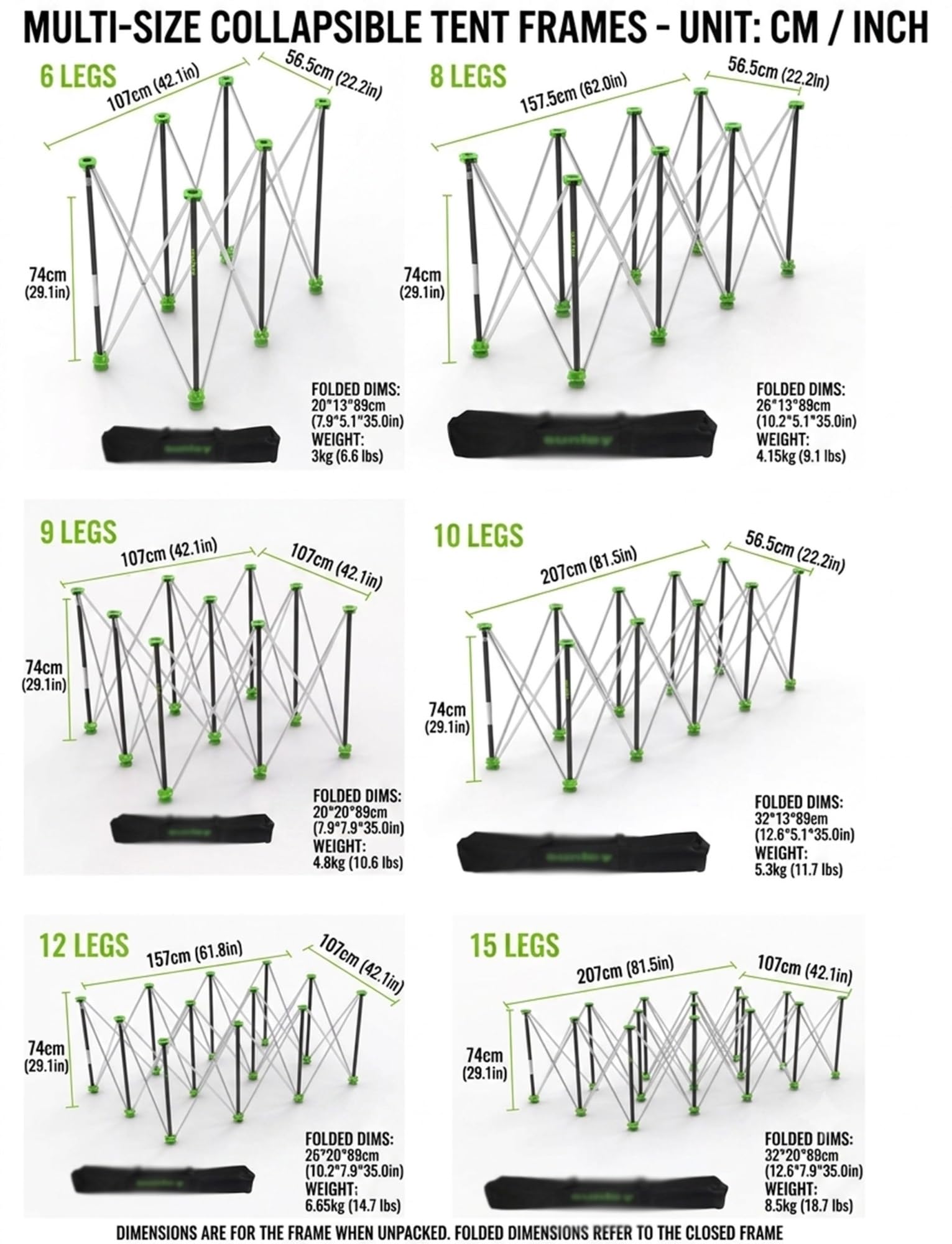 Genérico Mesa de Trabajo Plegable Portátil, Capacidad 500 kg | Soporte telescópico for caballete con bolsa for carpintería DIY(12 legs,29in/74cm)