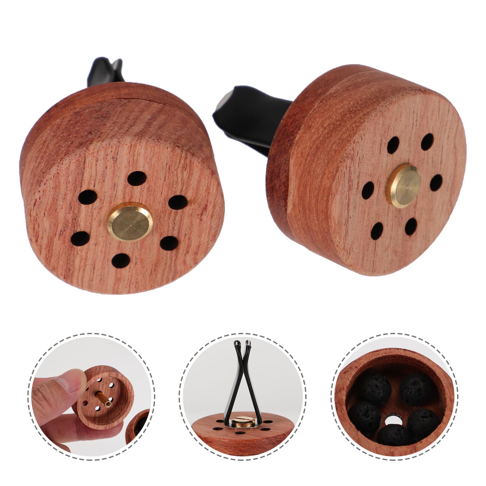 2 Pz Diffusore Uscita Aria Diffusore Di Olio Essenziale Per Sfiato Auto Arredamento Dell'auto Presa D'aria Dell'auto Legno Di Incenso Stile Classico Palissandro Fermaglio Per Auto