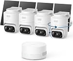 eufy Security eufyCam C37, Wireless Outdoor Security Camera, 360° Pan & Tilt AI Tracking, 2K Solar Camera, Human/Pet/Vehicle Detection, Flexible Solar Panel, Color Night Vision, No Monthly Fee