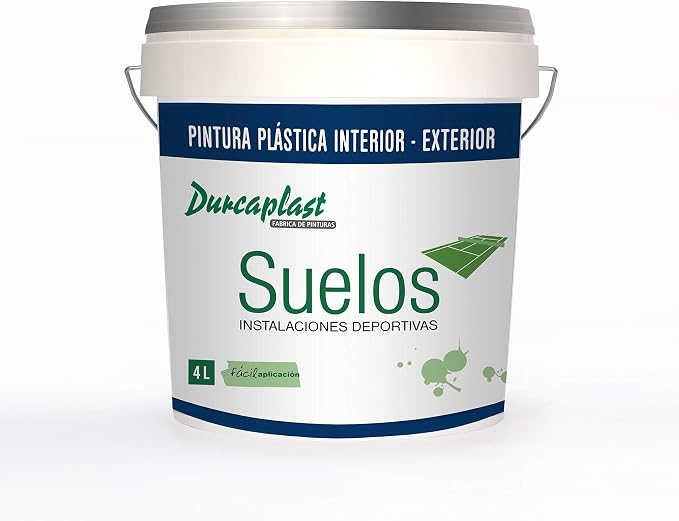 Pintura blanca mate para suelos deportivos y pavimentos de hormigón, cemento y asfalto, 4 litros