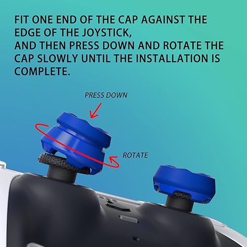 Miniatura 6 de PlayVital Thumbs Pro Hurricane - Extensor de pulgar para controlador ps5, tapas de palanca de mando para controlador inalámbrico ps5, 2 cóncavos de