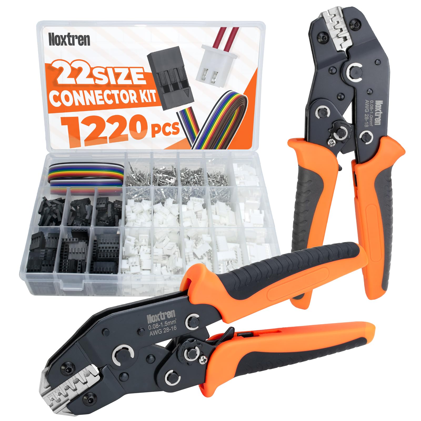 Noxtren JST Connector Kit + 5-in-1 Open Barrel Crimping Tool