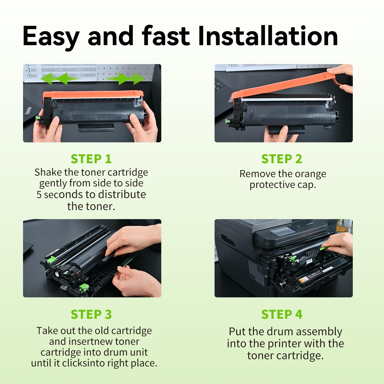 swiss toner TN2510XL Toner Compatible avec Brother TN2510XL TN2510 pour Brother HL-L2400DWE Toner DCP-L2620DW Toner DCP-L2627DWE Toner MFC-L2835DW, 2 Noir