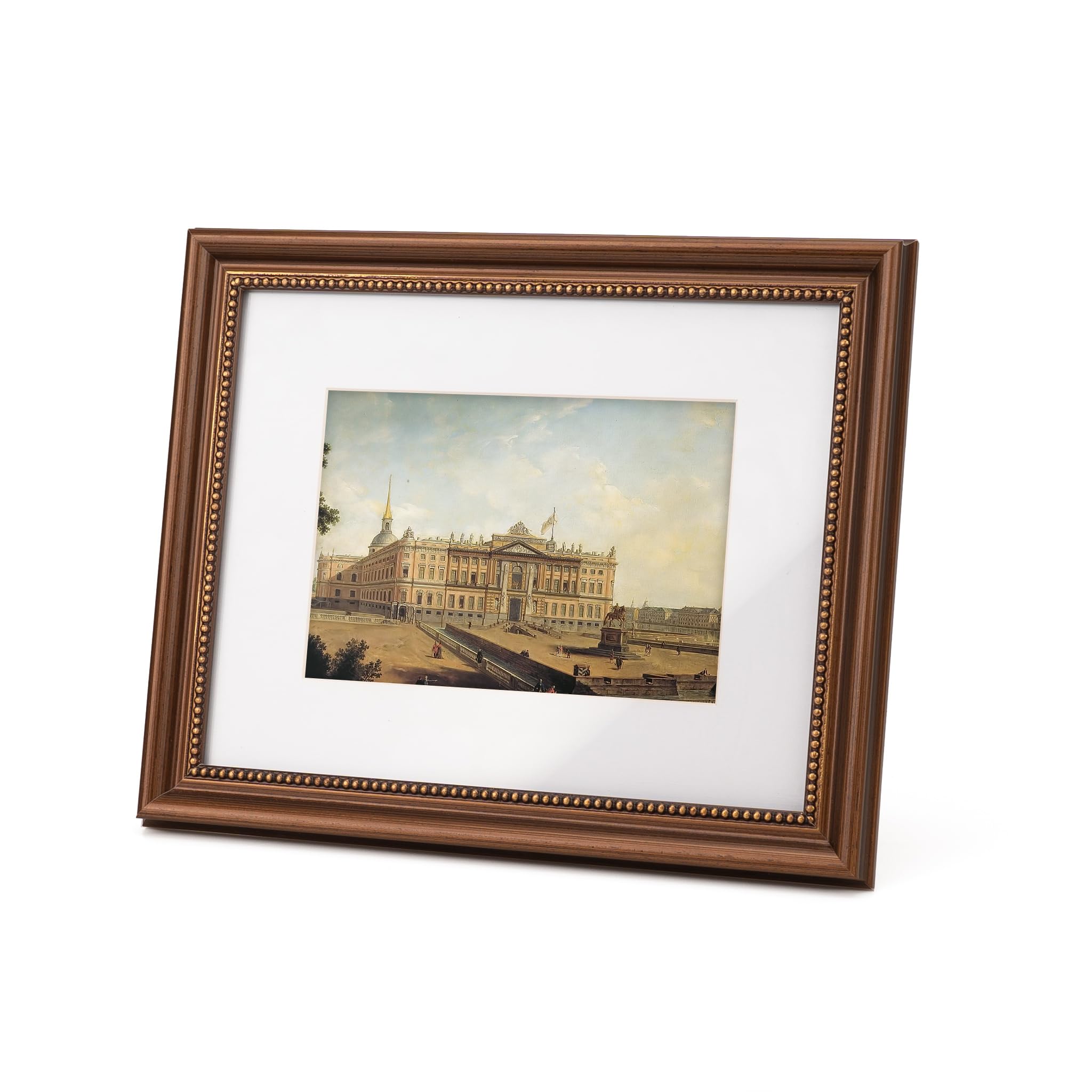 Cornice 20x25 Cm Con Passepartout - Vero Vetro - Bordo Ondulato - THKRLOF - Esposizione Da Tavolo O Parete, Nero