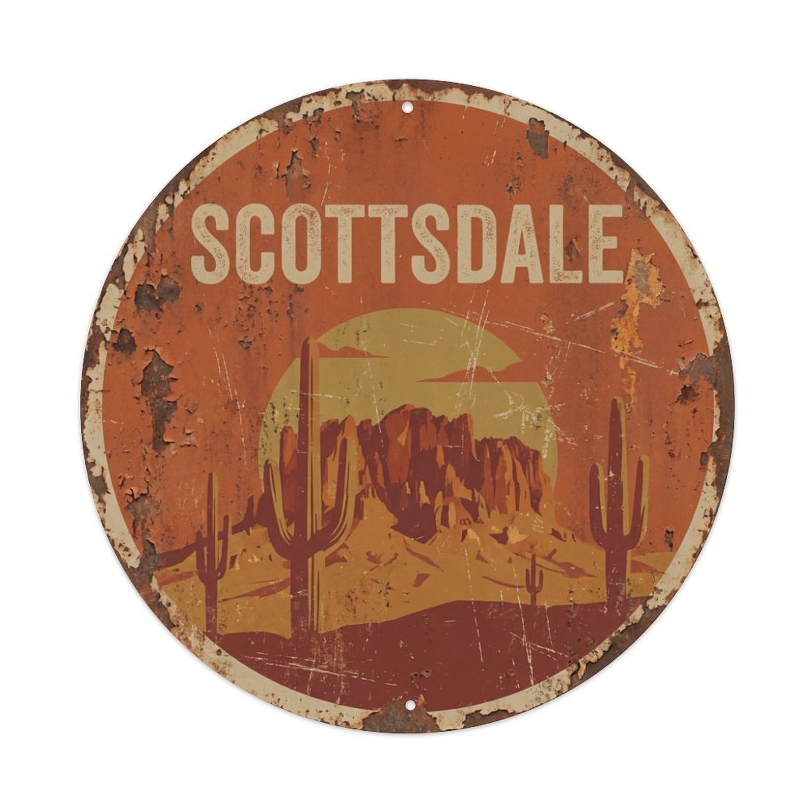 Tgrcjimh Style Metal Tin Sign Usa Retro Travel Scottsdale
