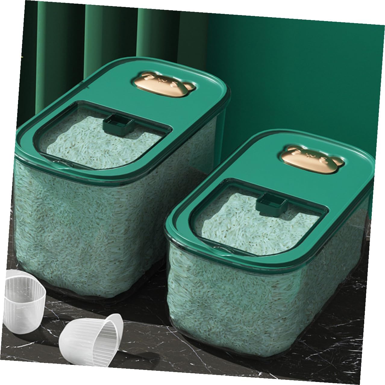 TIDTALEO Multi-function Rice Storage Box 10lb Thickened Plastic Airtight Rice Container with Lid for Household Grain and Flour Storage, Moisture and Kitchen Food Bin