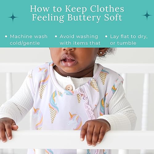 Miniatura 8 de Posh Peanut Manta para bebé  Bolsa de dormir sin mangas con volantes para recién nacido, viscosa de bambú, ropa infantil  .5 TOG (helado de
