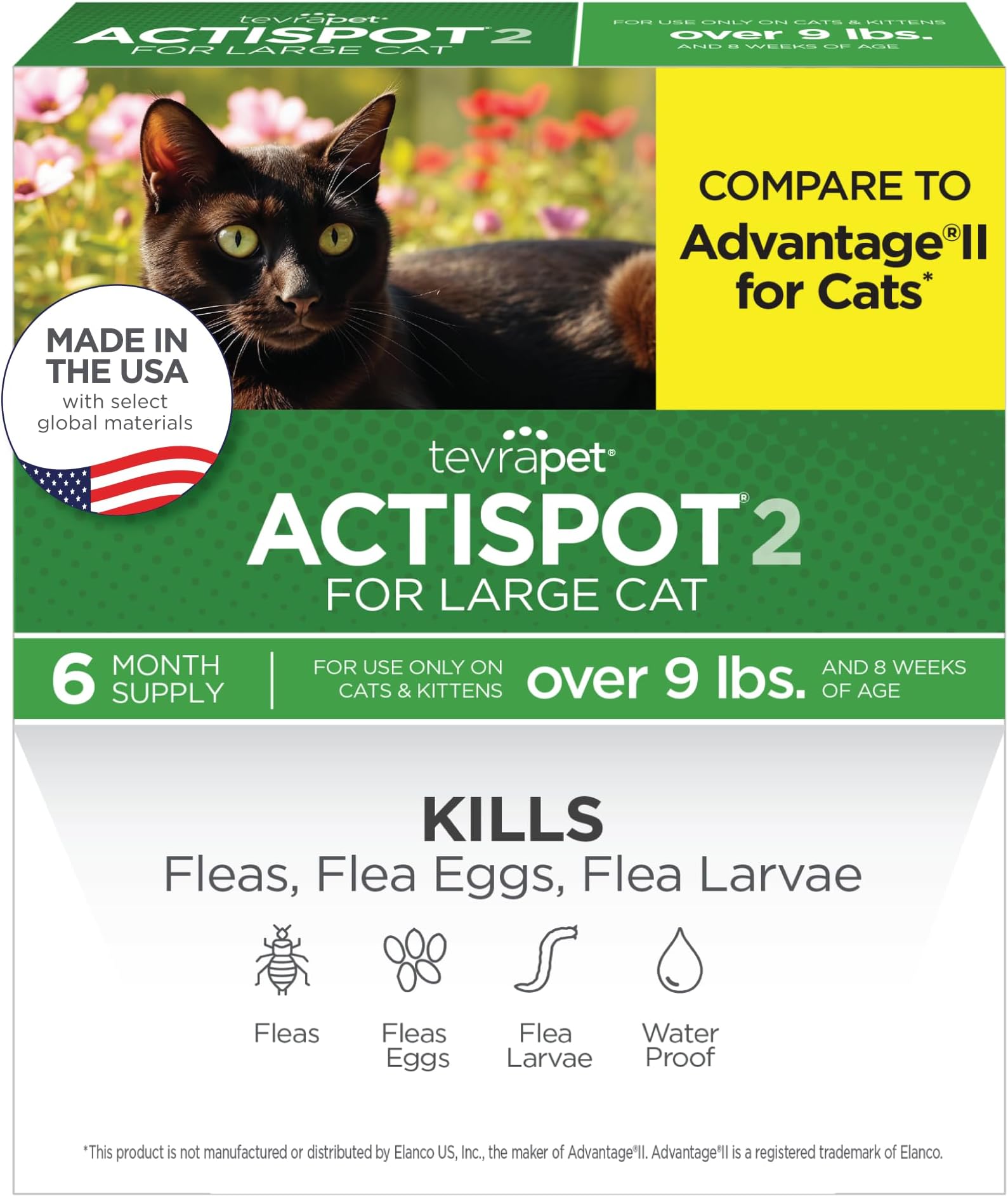 - Actispot II Flea Treatment for Large Cats 9+ lbs | 6 Doses | Powerful Prevention and Control