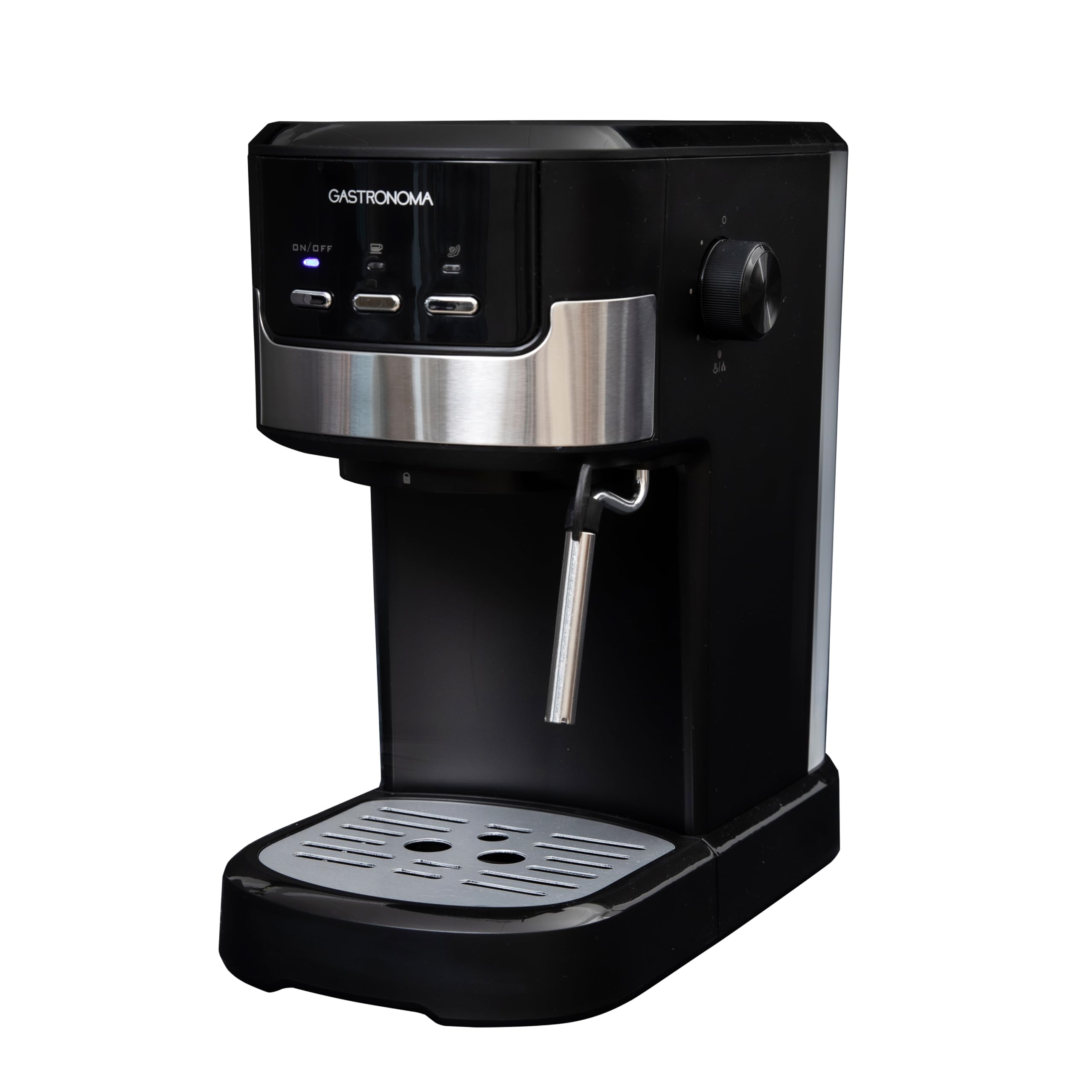Gastronoma 18110002 - Cafetera espresso con café molido y espumador de leche - Cafetera con granos molidos - Negro
