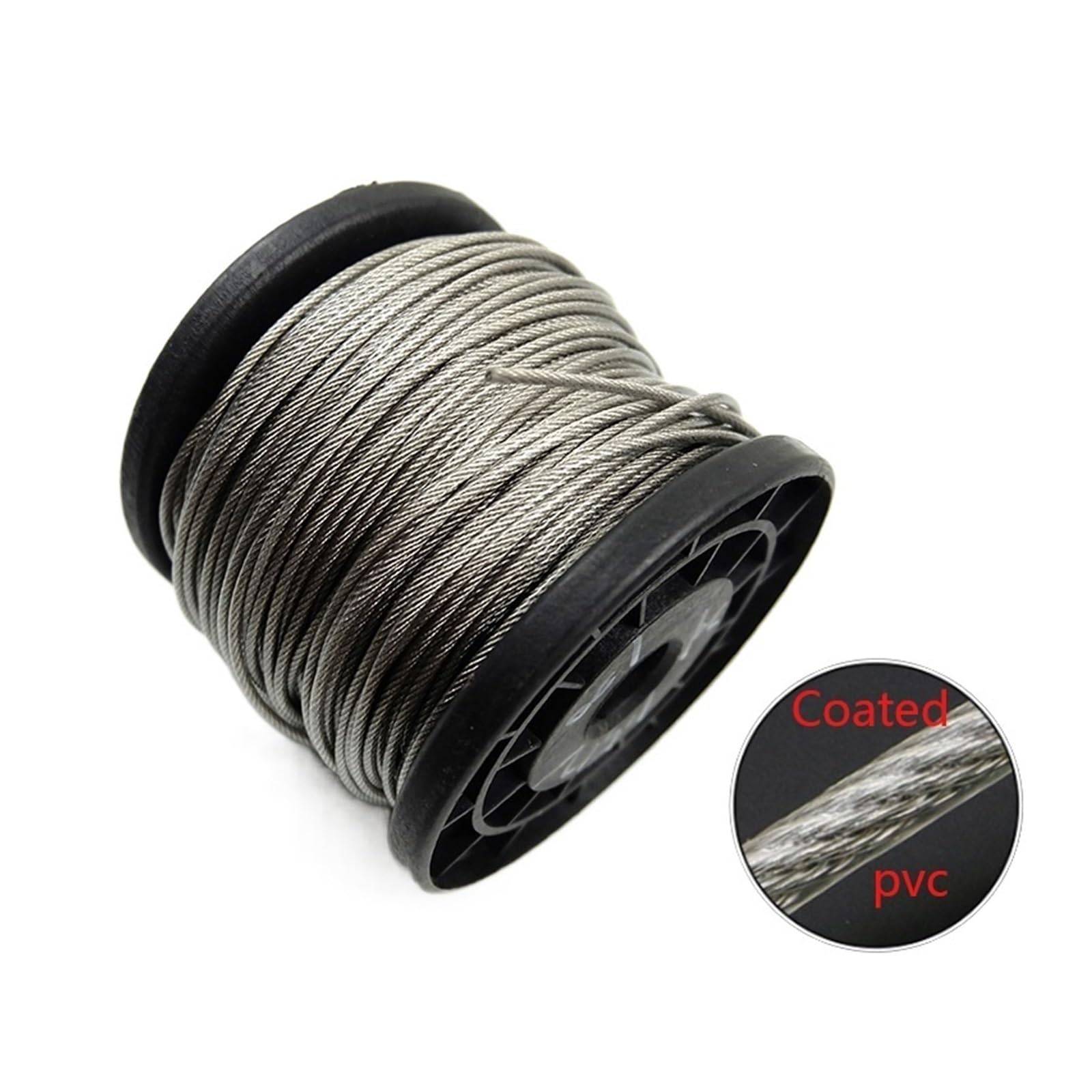 Cuerda de Alambre de Acero Flexible recubierta de PVC de 50 Metros, 0,5-3mm, Cable Suave, tendedero de Acero Inoxidable Transparente (Size : 50m, Color : 2mm)