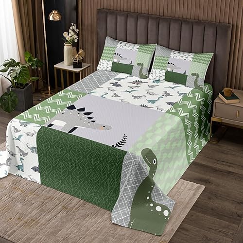 Miniatura 10 de Juego de colcha de girasoles amarillos, tamaño Queen para niños, niñas, juego de edredón de mariquita roja, colcha de cuadrícula geométrica, colcha