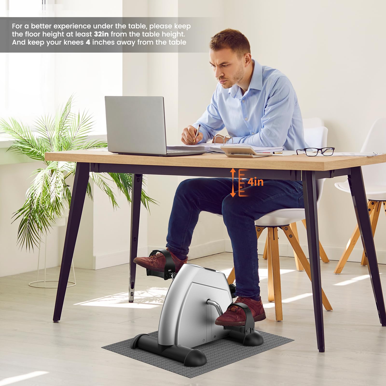 Sportneer mini hometrainer pour seniors avec écran LCD, vélo de table ergomètre entraîneur bras et jambes
