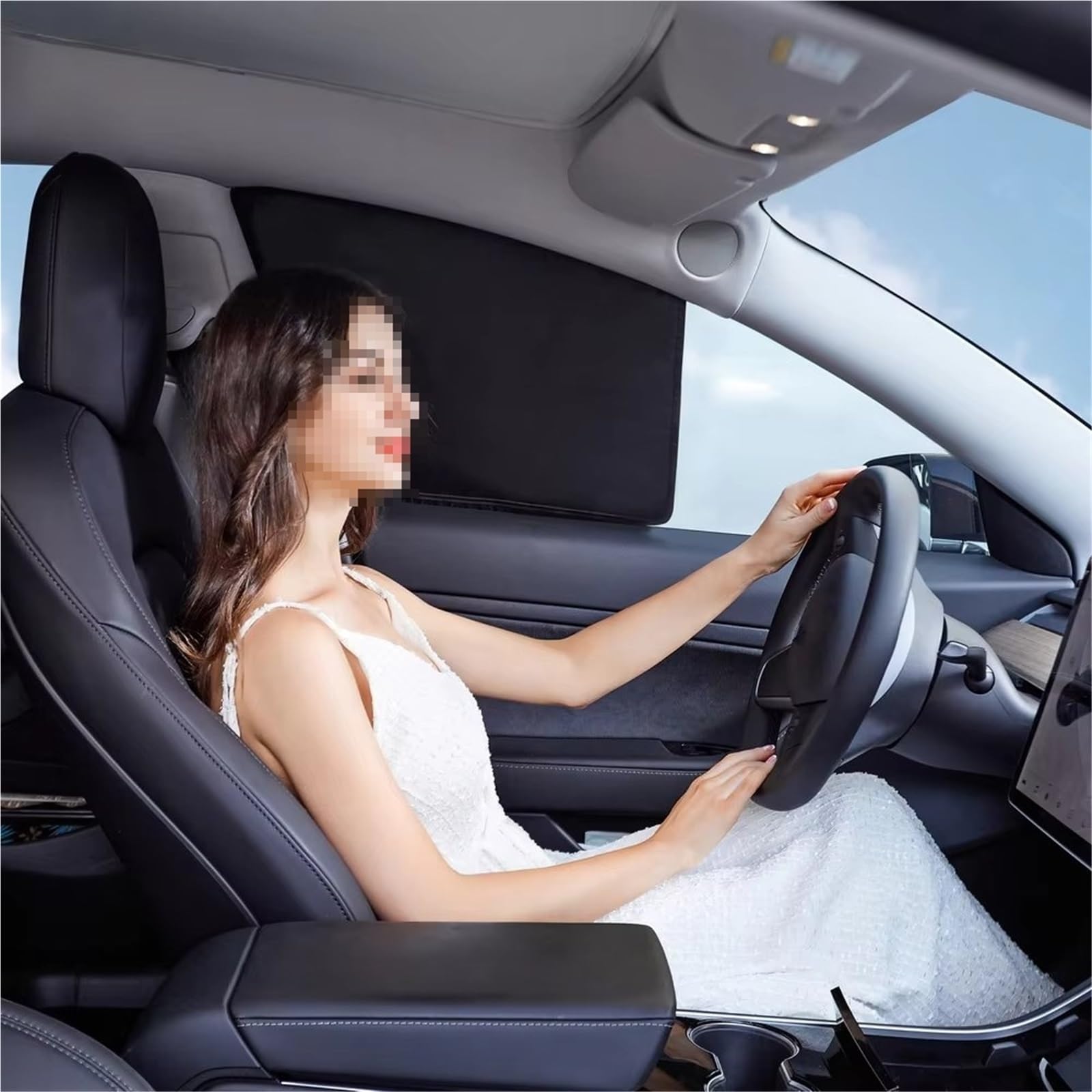 Parasol Ventana Coche para Tesla para Model 3 Y 2024 2025 Parasol para Parabrisas Delantero De Coche Protector Solar(M3 Full 7PCS)