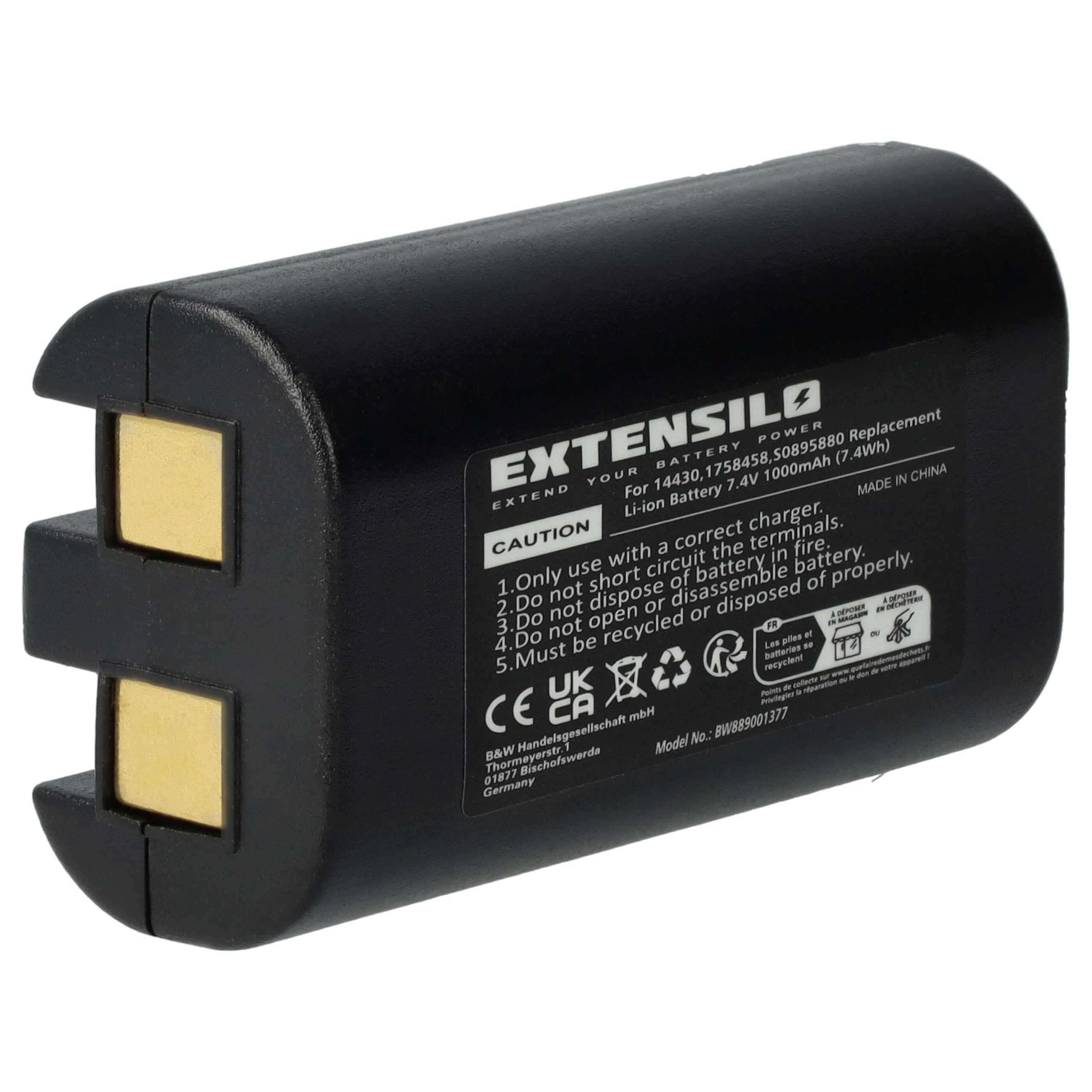 EXTENSILO Battery Replacement for Dymo W003688 for Printer Copier Scanner Label Maker (1000mAh, 7.4 V, Li-ion)