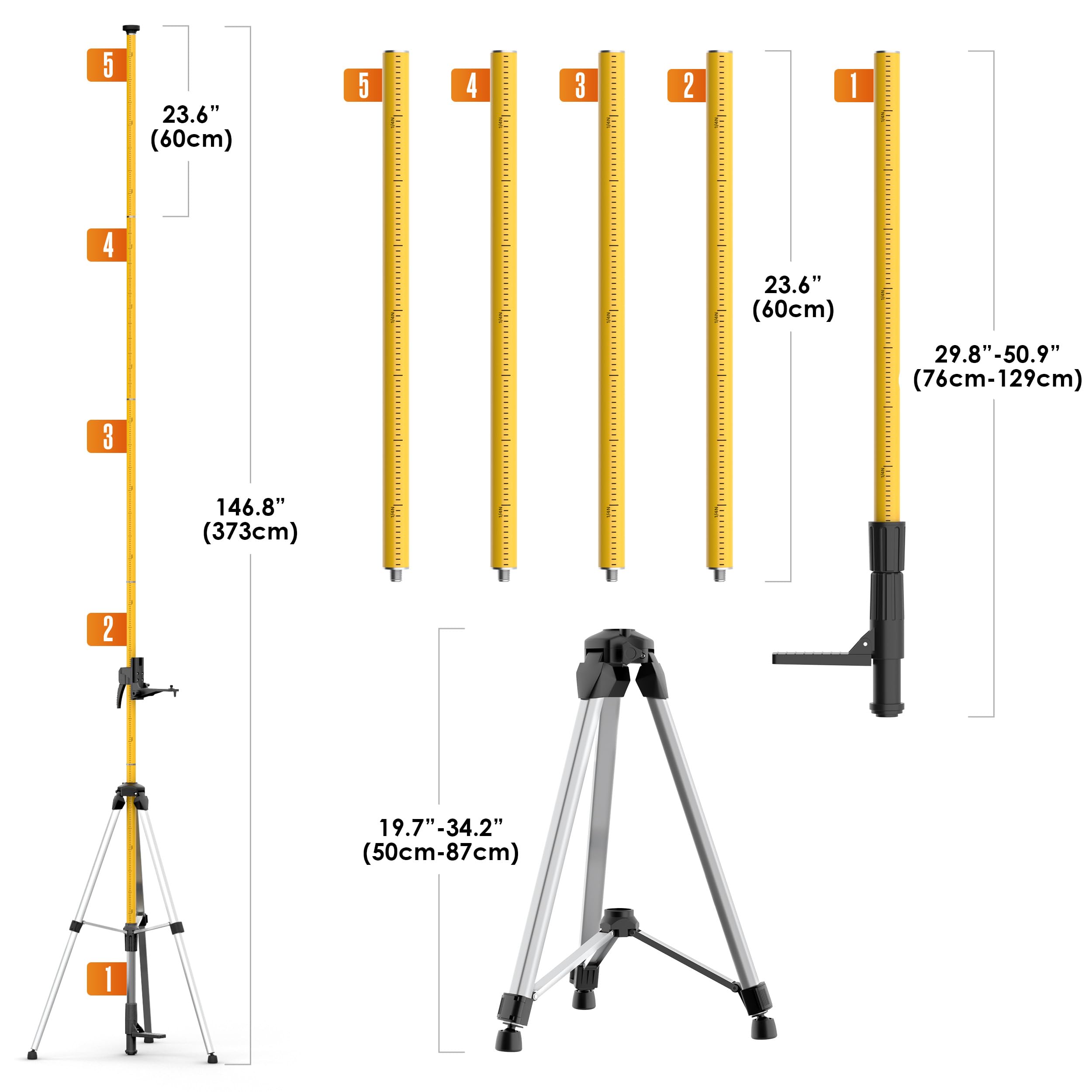 Houseables Laser Level Stand, Laser Level Pole, Lazer Tripod