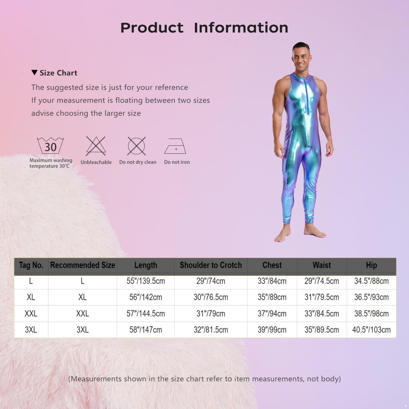 Amazon | Alvivi メタリック 袖なし フルボディ 全身タイツ メンズ