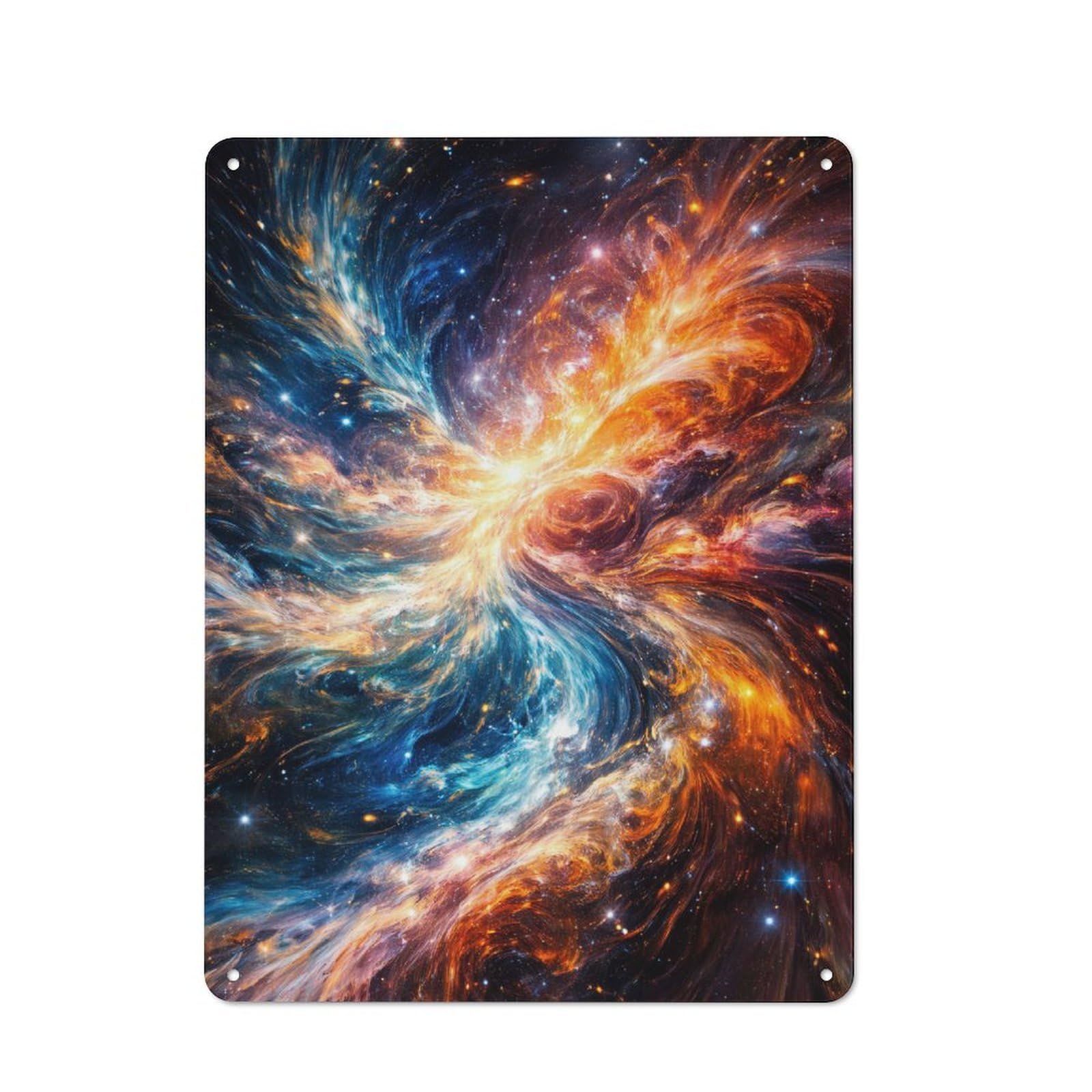 Junmoney Style-12 Vibrant Cosmic Nebula Retro Metal Wall Sign 40X30cm For Guest Room Or Hallway, A Housewarming Gift For Home Decor Collectors